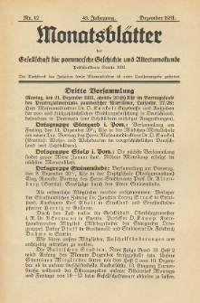 Monatsbl&auml;tter Jhrg. 45, H. 12 (1931)
