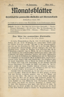 Monatsbl&auml;tter Jhrg. 46, H. 5 (1932)