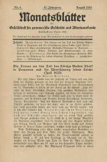Monatsblätter Jhrg. 47, H. 8 (1933)