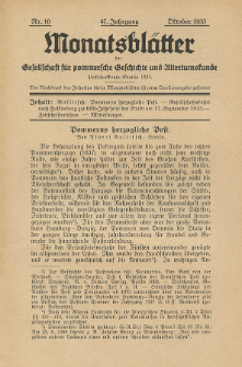 Monatsbl&auml;tter Jhrg. 47, H. 10 (1933)