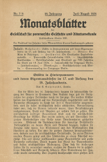 Monatsbl&auml;tter Jhrg. 48, H. 7/8 (1934)