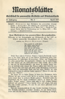 Monatsbl&auml;tter Jhrg. 51, H. 4 (1937)