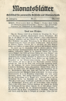 Monatsblätter Jhrg. 51, H. 5 (1937)