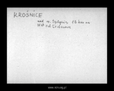 Krośnice. Files of Niedzborz district in the Middle Ages. Files of Historico-Geographical Dictionary of Masovia in the Middle Ages
