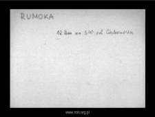 Rumoka. Kartoteka powiatu niedzborskiego w średniowieczu. Kartoteka Słownika historyczno-geograficznego Mazowsza w średniowieczu