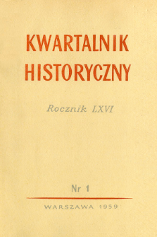 Kwartalnik Historyczny R. 66 nr 1 (1959), Title pages, Contents