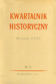 Kwartalnik Historyczny R. 66 nr 2 (1959), Title pages, Contents