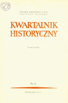 Kwartalnik Historyczny R. 83 nr 2 (1976), Strony tytułowe, Spis treści