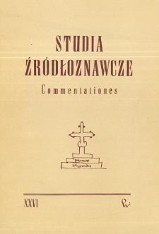 Studia Źródłoznawcze = Commentationes T. 26 (1981), Strony tytułowe, Spis treści