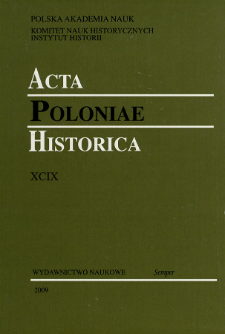 Acta Poloniae Historica. T. 99 (2009), Strony tytułowe, Spis treści