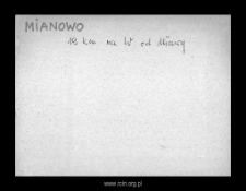 Mianowo. Files of Szrensk district in the Middle Ages. Files of Historico-Geographical Dictionary of Masovia in the Middle Ages