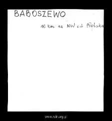Baboszewo. Files of Plonsk district in the Middle Ages. Files of Historico-Geographical Dictionary of Masovia in the Middle Ages