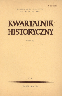 Kwartalnik Historyczny R. 90 nr 4 (1983), Od Redakcji