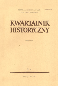 Kwartalnik Historyczny. R. 92 nr 4 (1985), Title pages, Contents