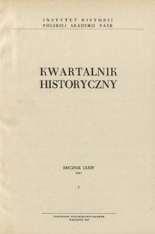 Kwartalnik Historyczny R. 74 nr 2 (1967), Recenzje