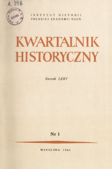 Kwartalnik Historyczny R. 75 nr 1 (1968), Strony tytułowe, spis treści