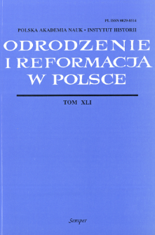 Odrodzenie i Reformacja w Polsce T. 41 (1997), Strony tytułowe, Spis treści