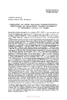 Poselstwo na Krym Nikodema Kossakowskiego : przyczynek do stosunk&oacute;w polsko-tatarskich w ostatnich latach XVI wieku