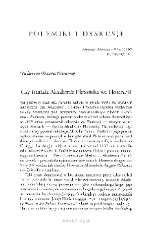 Czy istniała Akademia Platońska we Florencji?