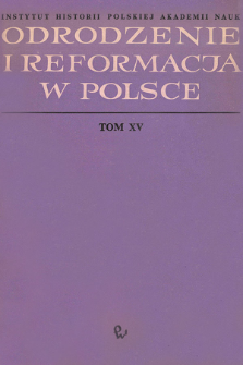 Odrodzenie i Reformacja w Polsce T. 15 (1970), Title pages, Contents
