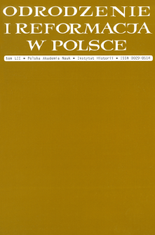 Odrodzenie i Reformacja w Polsce T. 52 (2008), Strony tytułowe, Spis treści