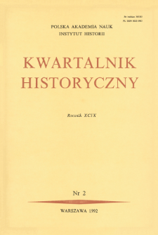 Kwartalnik Historyczny R. 99 nr 2 (1992), Strony tytułowe, spis treści