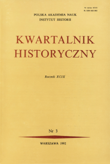 Kwartalnik Historyczny R. 99 nr 3 (1992), Strony tytułowe, spis treści