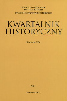 Kwartalnik Historyczny R. 120 nr 1 (2013), Title pages, Contents
