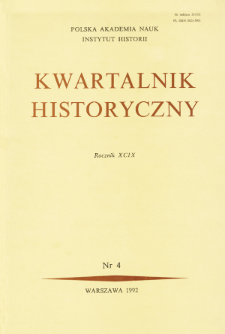 Kwartalnik Historyczny R. 99 nr 4 (1992), Strony tytułowe, spis treści