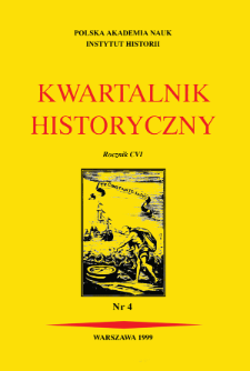 Kwartalnik Historyczny. R. 106 nr 4 (1999), Title pages, Contents
