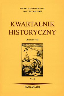 Kwartalnik Historyczny. R. 108 nr 3 (2001), Title pages, Contents