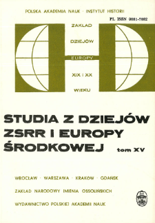 Studia z Dziejów ZSRR i Europy Środkowej. T. 15 (1979), Reviews