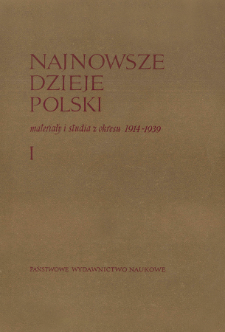 Relacje z rozmowy Wacława Podwińskiego z Jerzym Cleinowem : (przyczynek do zagadnienia polityki władz niemieckich w kwestii polskiej w sierpniu 1915 r.)