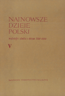 Najnowsze Dzieje Polski : materiały i studia z okresu 1914-1939 T. 5 (1962), Title pages, Contents