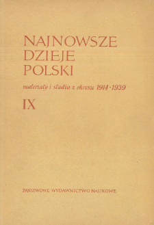 Najnowsze Dzieje Polski : materiały i studia z okresu 1914-1939. T. 9 (1965), Title pages, Contents