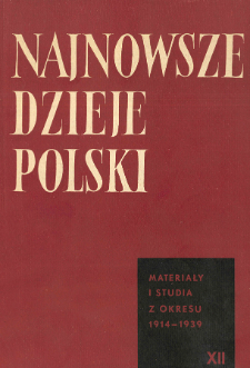 Najnowsze Dzieje Polski : materiały i studia z okresu 1914-1939 T. 12 (1967), Title pages, Contents