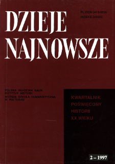 Dzieje Najnowsze : [kwartalnik poświęcony historii XX wieku] R. 29 z. 2 (1997), Title pages, Contents