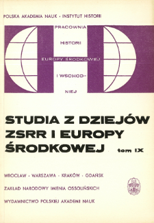 Studia z Dziejów ZSRR i Europy Środkowej. T. 9 (1973), Reviews