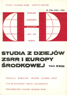 Studia z Dziejów ZSRR i Europy Środkowej. T. 23 (1987), Reviews
