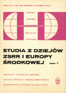 Studia z Dziejów ZSRR i Europy Środkowej. T. 6 (1970), Title pages, Contents