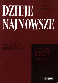 Dzieje Najnowsze : [kwartalnik poświęcony historii XX wieku] R. 29 z. 4 (1997), Recenzje