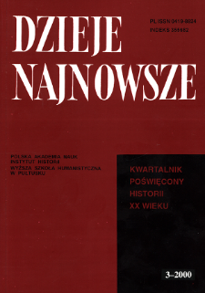 Dzieje Najnowsze : [kwartalnik poświęcony historii XX wieku] R. 32 z. 3 (2000), Artykuły recenzyjne i recenzje