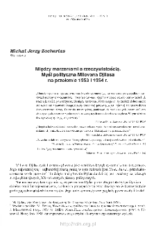 Między marzeniami a rzeczywistością : myśl polityczna Milovana Djilasa na przełomie 1953 i 1954 r.