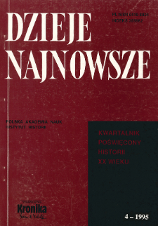 Dzieje Najnowsze : [kwartalnik poświęcony historii XX wieku] R. 27 z. 4 (1995), Artykuły recenzyjne i recenzje