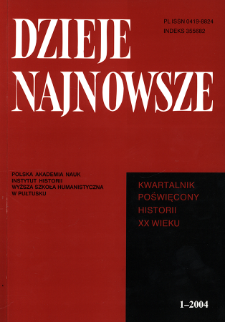 Dzieje Najnowsze : [kwartalnik poświęcony historii XX wieku] R. 36 z. 1 (2004), Artykuły recenzyjne i recenzje