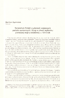 Terytorium Polski w planach wojennych państw centralnych i Rosji w chwili wybuchu pierwszej wojny światowej - 1914 rok