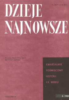 Dzieje Najnowsze : [kwartalnik poświęcony historii XX wieku] R. 21 z. 4 (1989), Artykuły recenzyjne i recenzje