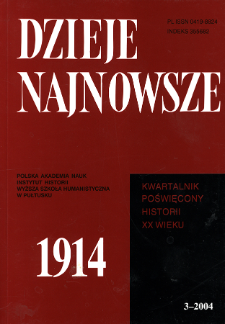 Dzieje Najnowsze : [kwartalnik poświęcony historii XX wieku] R. 36 z. 3 (2004), Strony tytułowe, spis treści