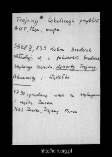 Trojany, now part of village Stylągi. Files of Ostroleka district in the Middle Ages. Files of Historico-Geographical Dictionary of Masovia in the Middle Ages