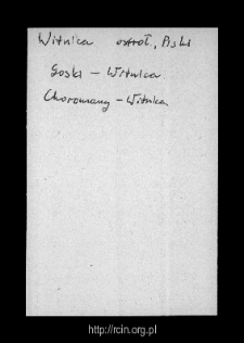 Witnica. Files of Ostroleka district in the Middle Ages. Files of Historico-Geographical Dictionary of Masovia in the Middle Ages